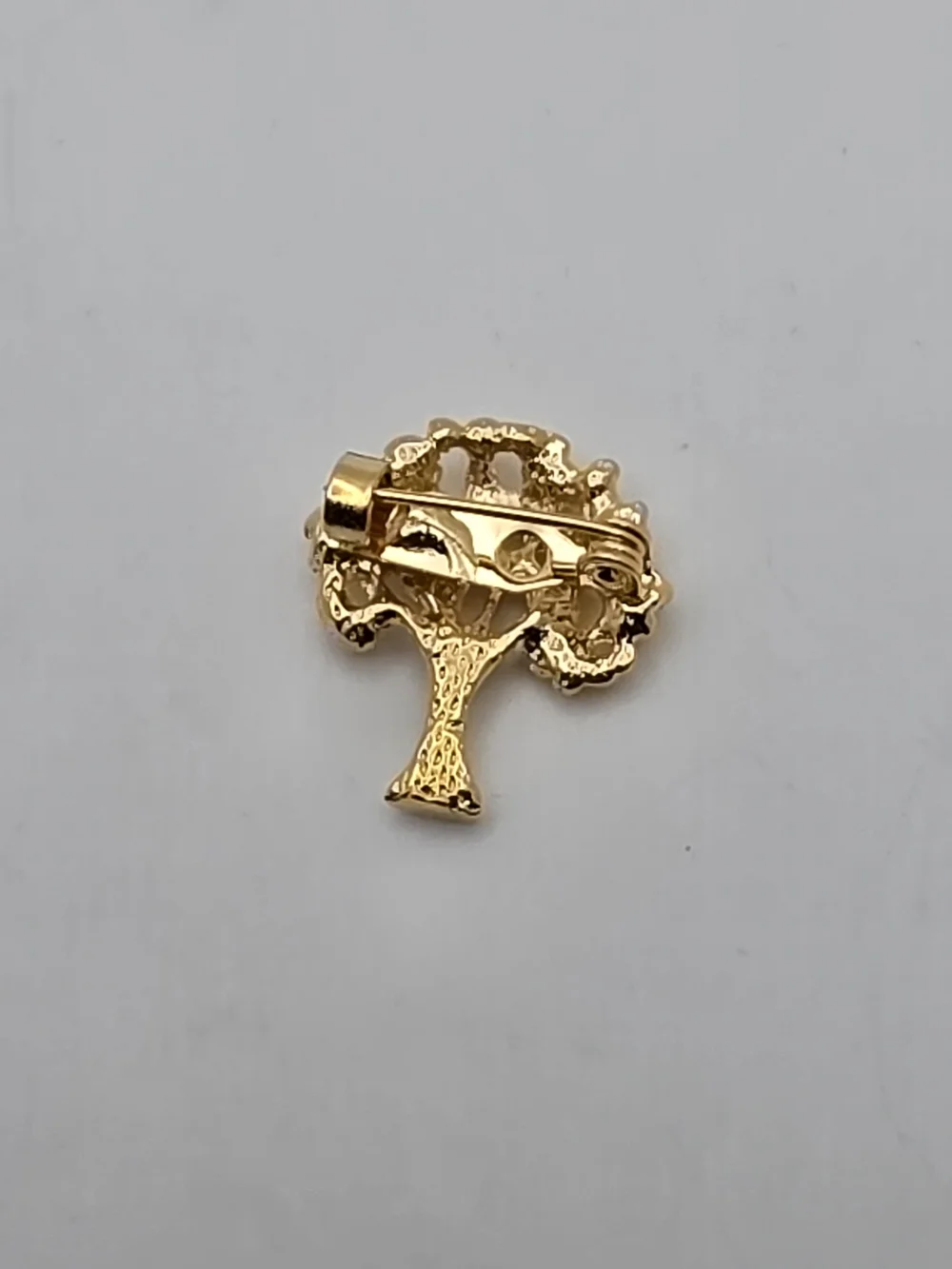 Gold Tree of Life Brooch with Crystal Accents